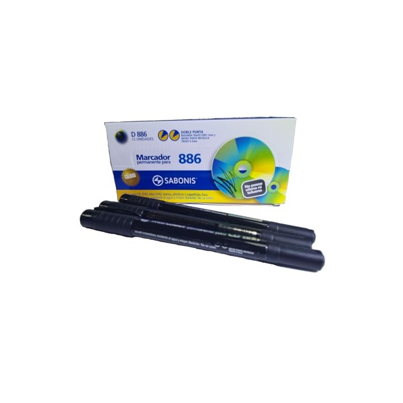 Marcador Para CD Sabonis D886 Permanente 2 Puntas Caja con