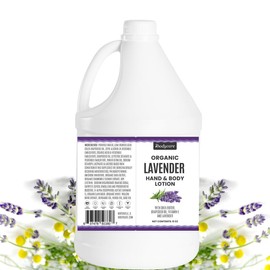 Lavender Massage Lotion Gallon, 128 oz Professional Body Moisturizer with Organic Shea Butter & Grapeseed Oil, Vegan, Ideal for Massage Therapy, Spas, and Home Body Cream