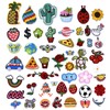 HQdeal Pack of 50 iron-on patches, butterfly, animals, flower, iron-on