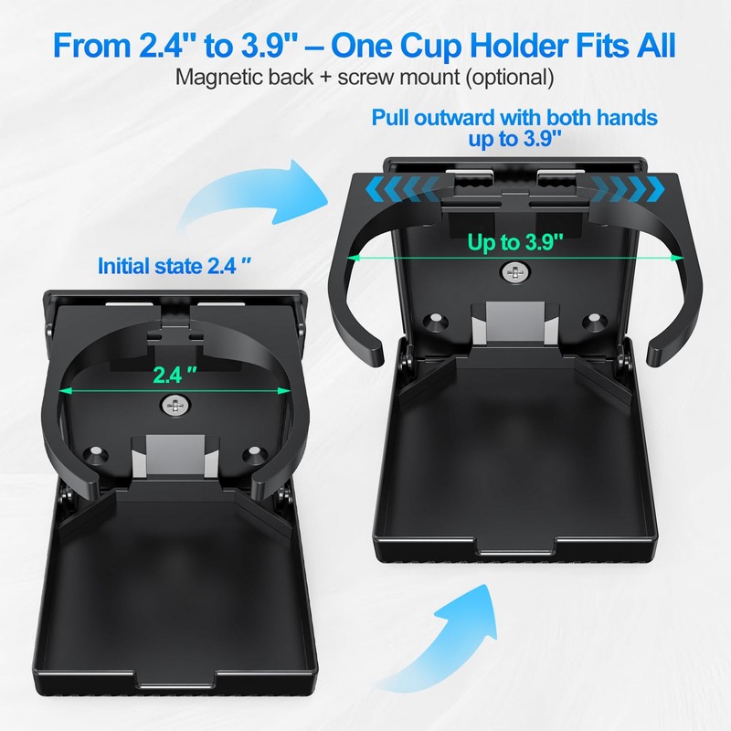 Magnetic Cup Holder, Heavy-Duty Anti-Fall Drink Holder with N38 Super
