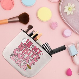 WSNANG In My White Coat Era Makeup Bag White Coat Ceremony Gift Future Doctor Zipper Bag Nurse Practitioner Gift (White Coat bag)