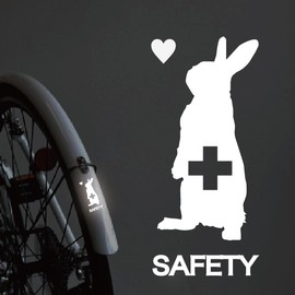 Rabbits Reflective Stickers (Ratabit Ears) White, Bicycle, Stroller, Cane, School Bag