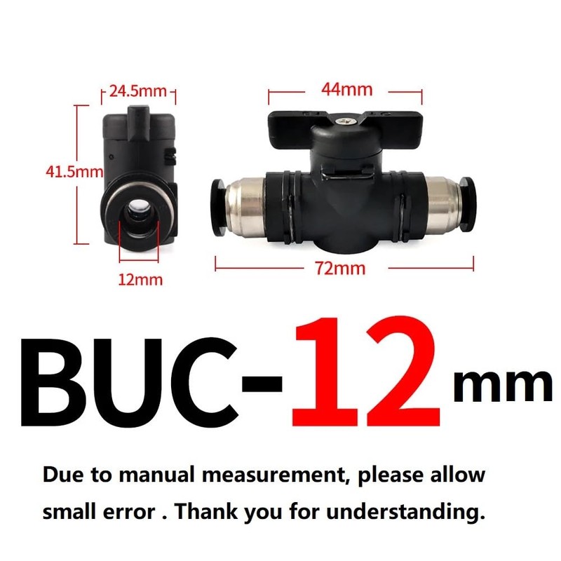 MiJunHD 12mm BUC Pneumatic Valve, 1 Piece Manual Switch Controller