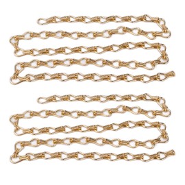 BAOFUYA Assembly Light Fixture Chain, 2Pcs One Meter Rustproof Heavy Duty Welded Chain Link for Hanging Planter Birdcage(Imitation gold)