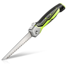 Auto Dynasty Folding Saw Handsaw Triple Ground Teeth Folding Jab Saw Drywall Saw with Oil-Resistant Comfort Grip for Drywall Wallboard Plywood Sheetrock and Plasterboard, Green