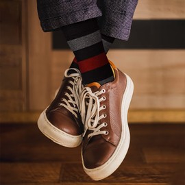 YEJIMONG Men’s 12 Pairs Cotton Colorful Stripe Argyle Designed Business Dress Socks Size 8-12 (Assorted-1)