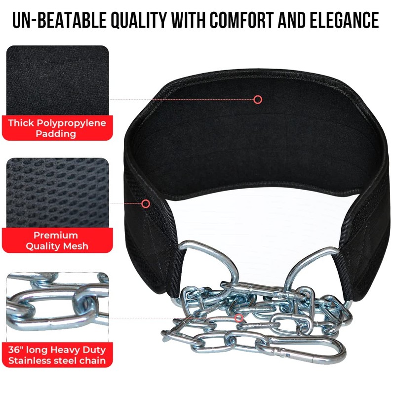 Dip Belt with Chain Weight Belt for Pull Ups -