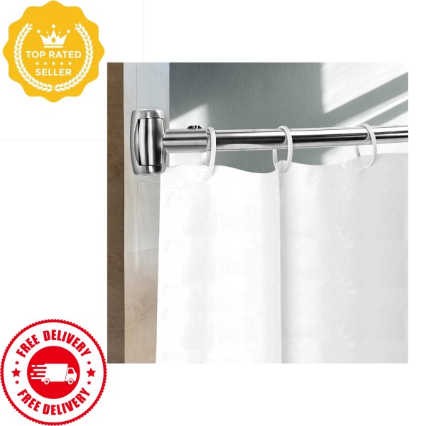 Unbranded Adjustable Curved Shower Curtain Rod 42 to 72 Inch