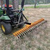 LTSEAME 5FT Durable Pine Straw Rake Steel Spring Landscape Rake