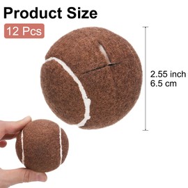 sourcing map 12 Pcs Precut Walkers Tennis Balls, Universal Precut Glide Balls Walkers Accessories Glides for Furniture Legs and Floor Protection, Brown