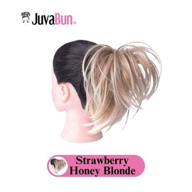 Juvabun Straight Bun - Honey Blonde | Hair Extensions for Women | Create Full Updos for Events, Everyday Wear | Washable, Realistic, Synthetic Juva Hair Bun Maker | Honey Blonde