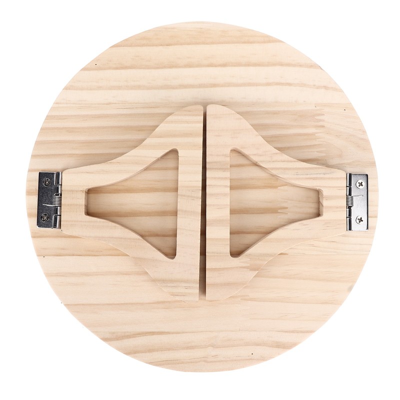 Clip On Tray Natural Bamboo 9.8in Round Home Couch Sofa