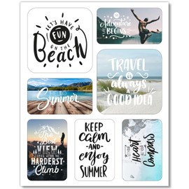 7 Motiv-Magnete mit Reise-Motiven I Inspirations-Sprüche I Spruch-Magneten I Travel I Sommer I eckig I Deko für die Küche, WG und Jugendliche I als Geschenk-Idee I dv_1065