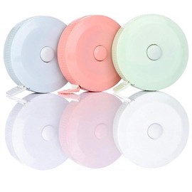 Pack of 3 Macaroon Tri-Colour Measuring Tape, 150 cm, Body Measure, Mini Tape Measure, Automatic Retractable Tape Measure, Sewing, Soft Body Measuring Tape, for Height, Clothing, Bust, Head