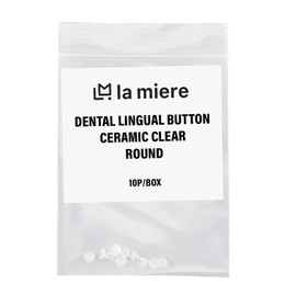 LA MIERE 10 botones linguales de cerámica transparentes para ortodoncia dental, redondos, adheribles