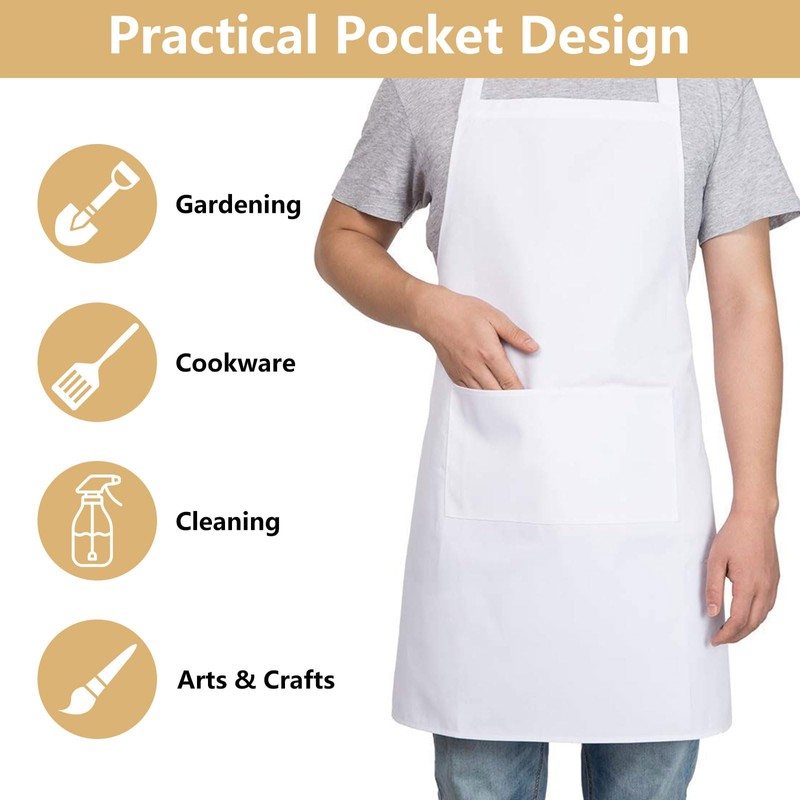 AOROPS Chef's Hat Apron Set, Adjustable Bib Apron, Cooking Apron,