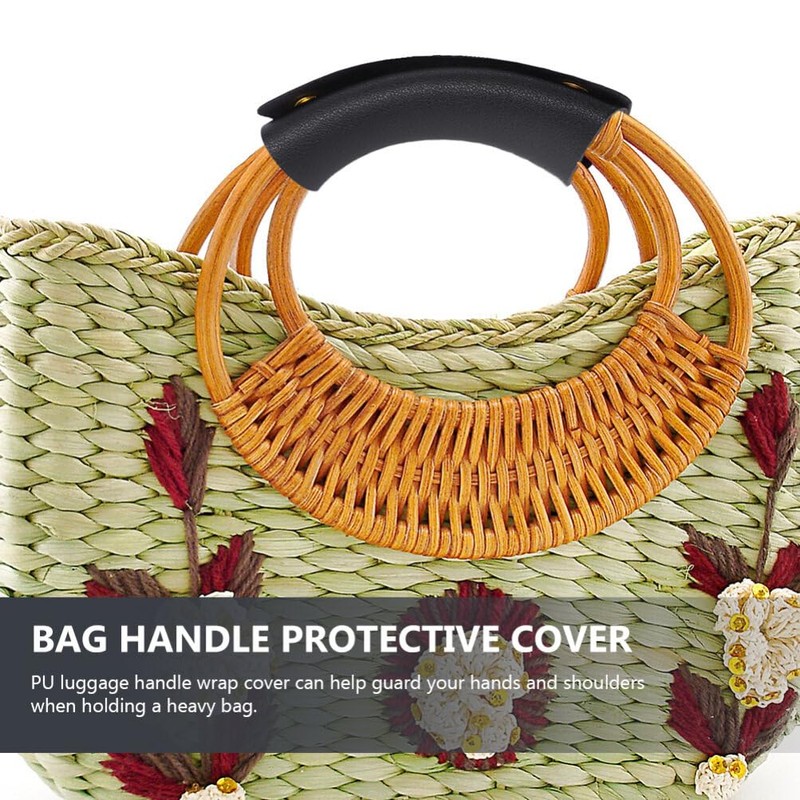 PACKOVE Leather Luggage Handle Wraps Handbag Handle Grip Protector Bag