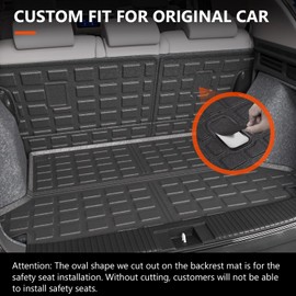 powoq Cargo Liner Compatible with 2016-2022 Honda HRV Trunk Mat TPE Backrest Mat Replacement for 2016-2019 2020 2021 2022 Honda HRV Accessories(2016-2022 HRV, Rear Backrest Mat+Rear Trunk Mat)