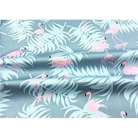 TAOSON Dark Grey/Gay Flamingos Pattern 100% Cotton 300 Thread Count Body Pillow Cover Pillowcase Pillow Protector Cushion Cover with Zippers Only Cover No Insert 21"x54" Fits 20 x 54