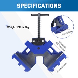 DASBET Cast Iron Welders Angle Clamp Heavy Duty Two Axis Welding Clamp Right Angle 90 Degrees Welding Clamp Self Centering Jig and Fixture Clamp for Woodworking Corner Miter Clamp