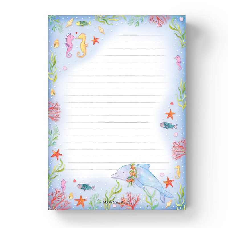 Mr. & Mrs. Panda Notepad, A5 notepad under the sea