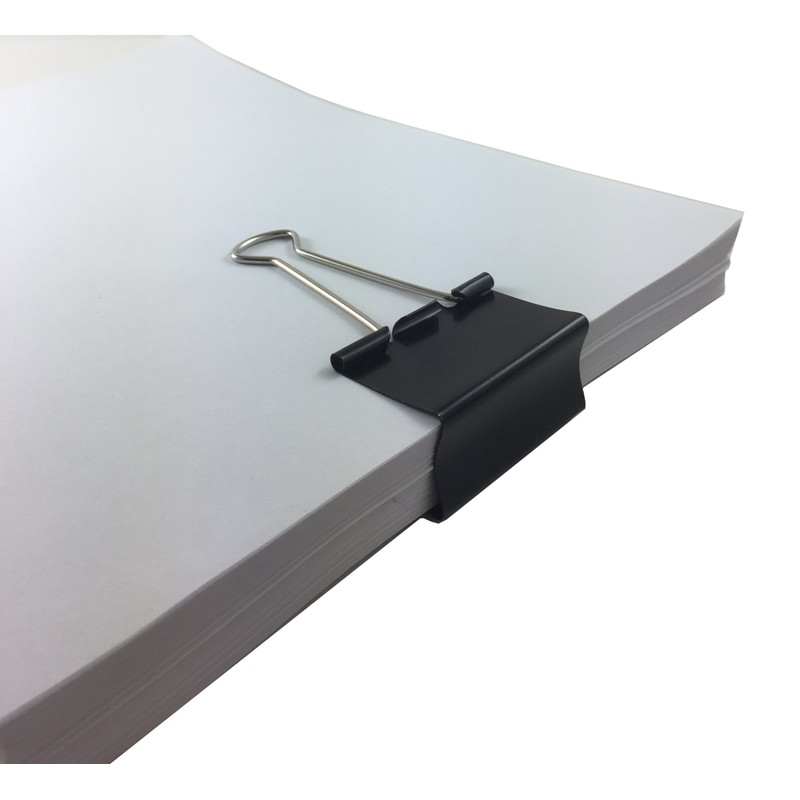 Clipco Binder Clips Large 1.5-Inch Black (48-Pack)