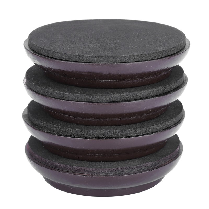 4Pcs Beech Wood Round Piano Foot Pads Set Upright Piano