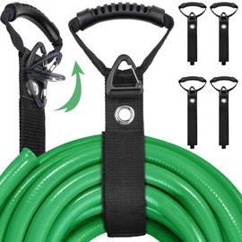 FOLIV 4PCS Storage Straps 3 in 1 Multifunction, Heavy Duty Storage Straps for Cables, Hoses and Ropes, Extension Cord Organizer with Handle for Pool Hoses, Garden Hoses, Cords - 28'' + 22''