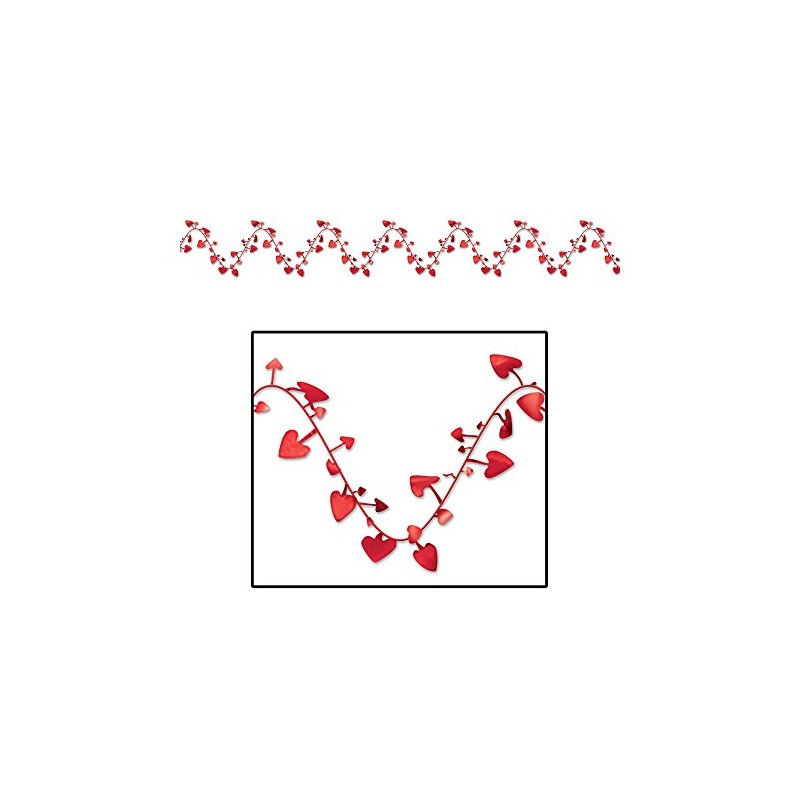 Gleam 'N Flex Heart Garland (red) Party Accessory (1 count)