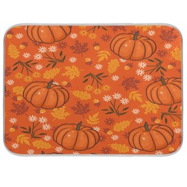 Alfombrilla de secado de platos de arce, de calabaza, 40,6 x 45,7 cm, absorbente, para cocina, secado rápido