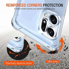 FORZARMOR Case for Oppo Reno 13 5G Global Version(6.59 Inch), Transparent Rugged Shield Clear Soft TPU Cover Airbag Shockproof(for Oppo Reno 13 5G)