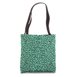 Jade-Green Leopard Prints Cheetah Pattern Women Girls Cute Tote Bag