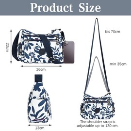 Aucuu Women's Nylon Shoulder Bag, Shoulder Bag, Handbags, Multi Pocket with Larger Capacity, Women's Shoulder Bag with Multiple Pockets, Multifunctional Crossbody Bag for Work, School, Shopper, #8