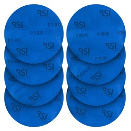 BSI Sanding Disc for Bowling Balls – Multi-Pack 180, 360, 500, 1000, 1500, 2000, 3000, and 4000 Grit Pad Kit for Resurfacing Machine, Ball Spinner, or Hand Cleaning