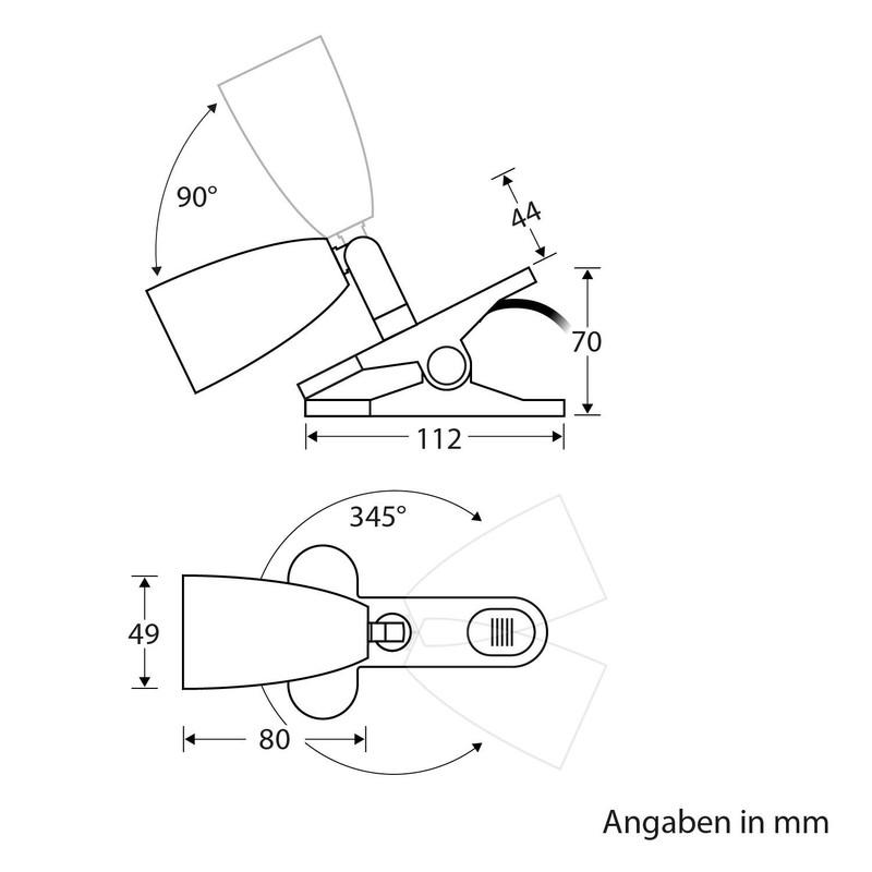 ledscom.de LIK E27 Clamp Light Including PAR38 LED Reflector Lamp
