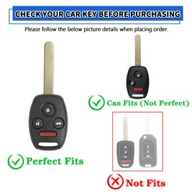 TOMALL for Honda Key Fob Cover with Keychain, 4 Buttons Soft TPU Key Fob Protector Compatible with Honda Accord Accord Crosstour Civic CR-V Pilot Fit Element Car Key Cover, White