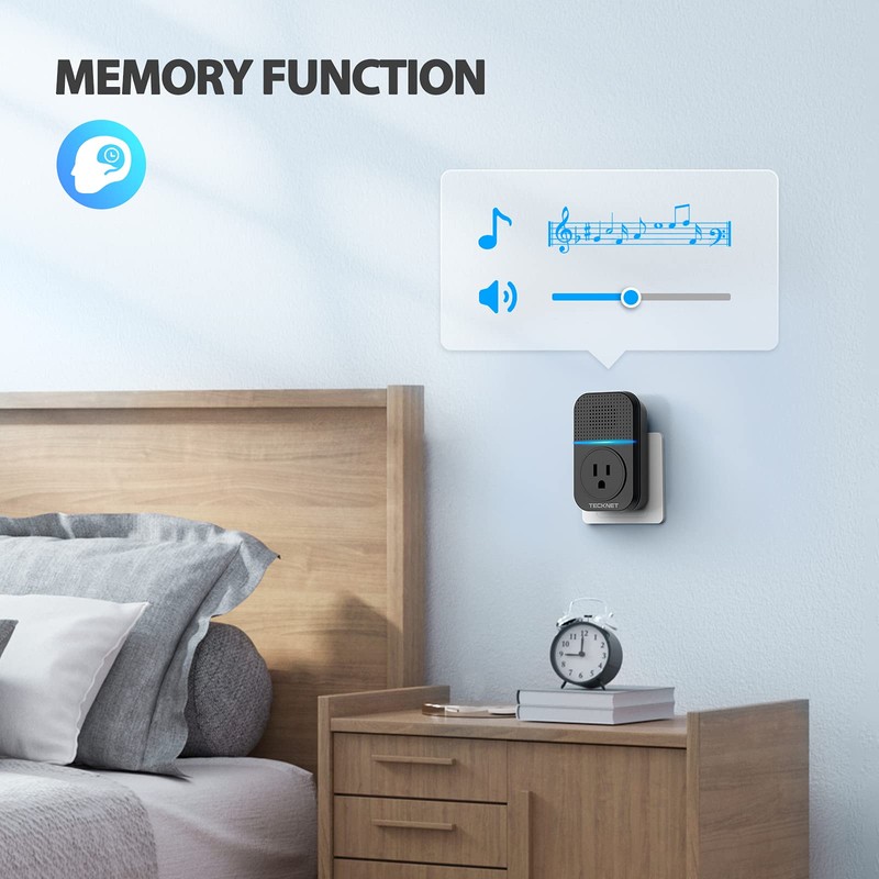 TECKNET Wireless Doorbells for Home, Waterproof Classroom Door Bell Ringer