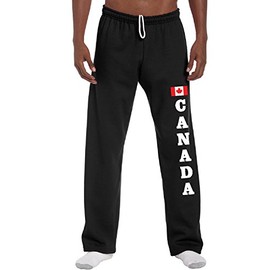 STUFF WITH ATTITUDE Canada Black Open Leg Sweatpants (Youth Medium)