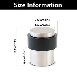 2 Pack Door Stoppers for Floor, Rubber Door Stop, Stick on Door Stop, Floor Mounted Door Stop, Floor Mounted Door Stopper, for Use in Homes, Offices, Or Commercial Spaces