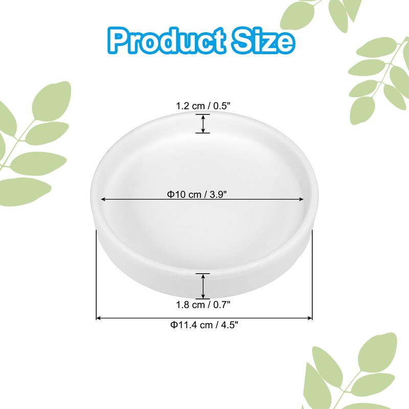 PATIKIL 4.5 Inch Round Ceramic Plant Saucer, Plant Saucer Tray