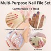 80/80 Grit Coarse Nail Files Set, 12Pcs Professional Double-Sided Washable