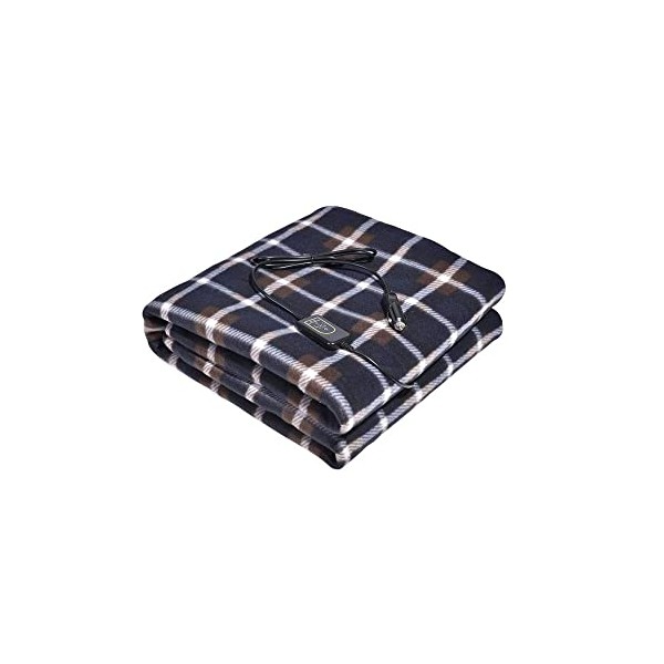Amazing for less Amazingforless Plaid 12V Heated Fleece Car Blanket