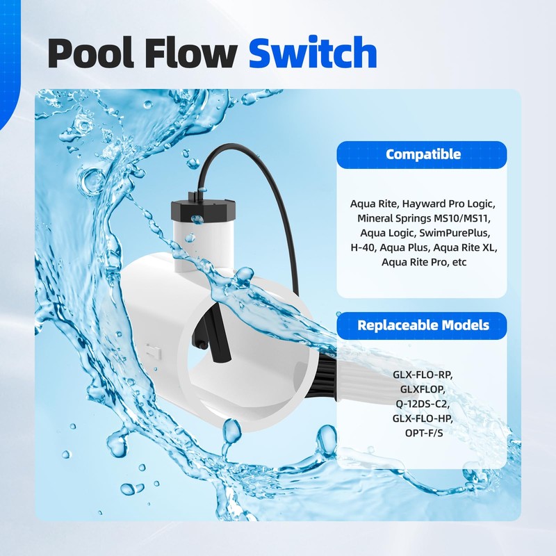 Hoodutric Flow Switch, GLX-FLO-RP for Hayward Goldline Aquarite Salt System