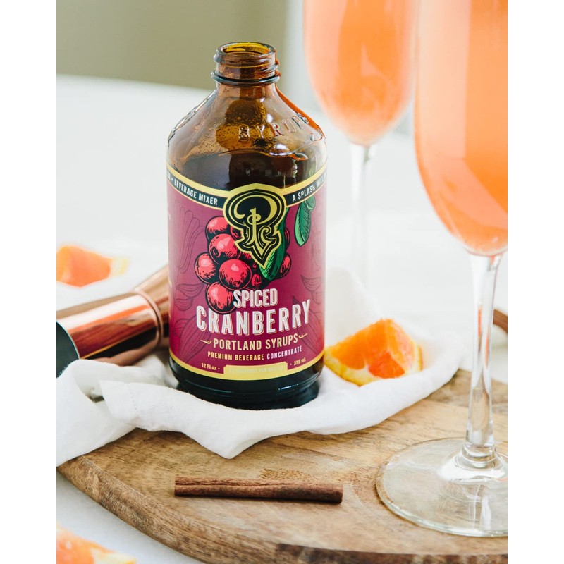 Portland Syrups Spiced Cranberry Syrup - Premium Beverage Concentrate for