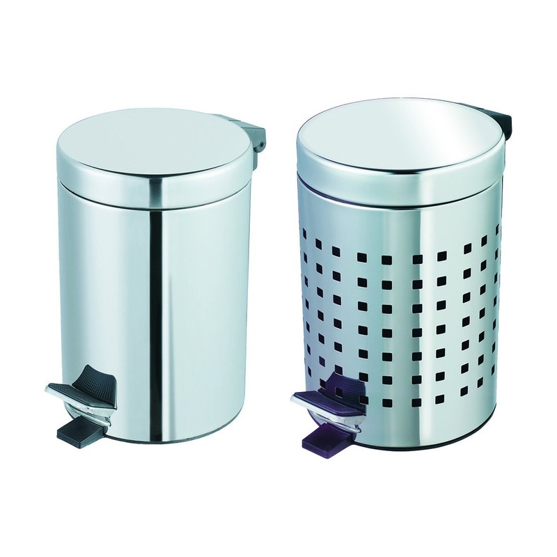 Wenko 15495100 Exclusive cosmetic pedal bin Shiny, capacity 3 L,