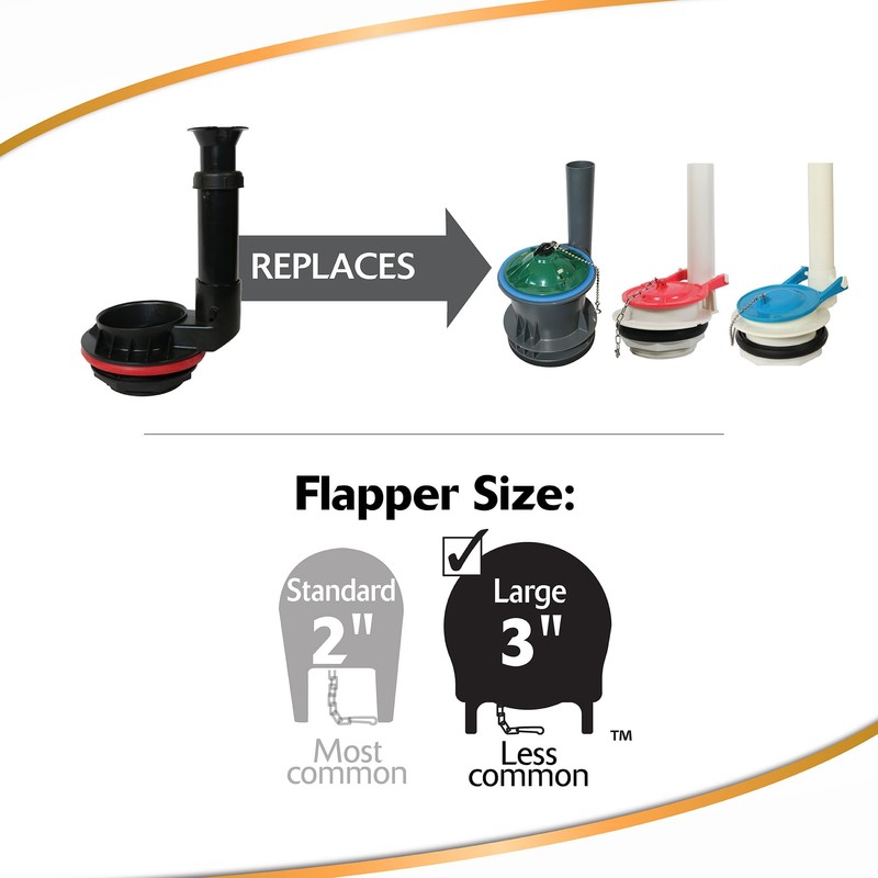 Korky Adjustable Large 3-Inch Toilet Flush Valve and Tank to