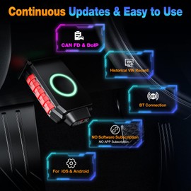 Bidirectional Scan Tool: VIDENT iSmartDiag510 Wireless OBD2 Scanner Diagnostic Tool for iOS & Android with Ongoing Updates, All System Diagnostics, 13 Reset, ABS Bleed, CAN FD for GM, Car Code Reader