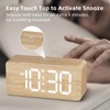 uscce Wooden Digital Alarm Clocks for Bedrooms: Dimmable Dual Alarm
