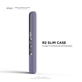 elago R2 Slim Case Compatible with Apple TV Siri Remote 1st Generation (Lavender Grey) - Slim Design, Scratch-Free Silicone, Shock Absorption, Full Access