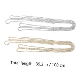 VICASKY 2Pcs Nail Art Chain Decorative Rhinestone Trim for Manicure Jewelry Each for Nail Decoration Crafts and DIY Projects